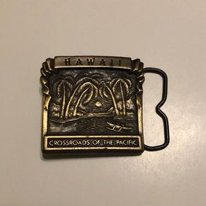Metal Belt Buckle, Hawaiian Belt Buckle, Vintage Belt Buckle